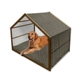 thumbnail image 1 of Ethnic Pet House, Ornament with Geometric Details Bohemian Cultural Design, Outdoor & Indoor Portable Dog Kennel with Pillow and Cover, 5 Sizes, Multicolor, by Ambesonne, 1 of 4