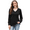 Black, variant on Women Casual Dressy Tops V Neck Long Sleeve Blouse Loose Fit Trendy Tunic Clothes, S