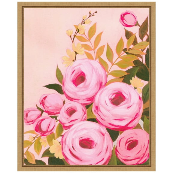 Amanti Art Vibrant Roses II Framed Canvas Wall Art Print