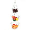 thumbnail image 2 of LHCER 3‑Tier Hanging Basket, Flower Basket Iron Wire Hanging Vegetable Storage Fruit Organizer Basket Kitchen Supplies, 2 of 9