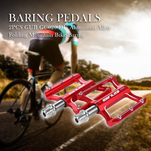 Pedal De Bicicleta De Montaña 2 uds GUB GC020-DU pedales plegables de aleación de aluminio para bicicleta de montaña (rojo) Sywqhk Accesorios para bicicletas