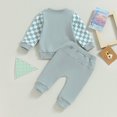 thumbnail image 4 of Gupgi 2Pcs Autumn Outfits for Baby Boy Checkered Sweatshirts Long Pants Set 0-3 Years, 4 of 8