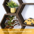 thumbnail image 3 of Hexagon Floating Shelves 5 Different Sizes Honeycomb Shelves for Wall, Brown, 3 of 9