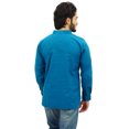 thumbnail image 4 of Atasi Ethnic Men's Short Kurta Teal Blue Mandarin Collar Cotton Shirt-Small, 4 of 7