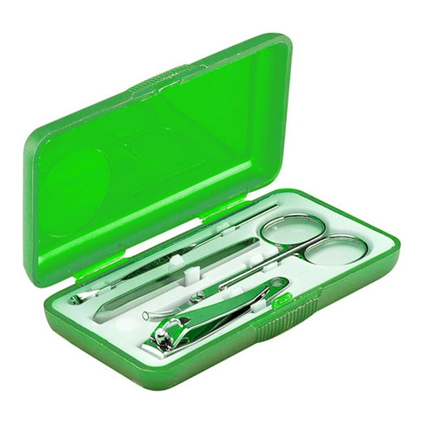Paquete 55 piezas Set de manicure con estuche plástico azul 10 x 5.3
