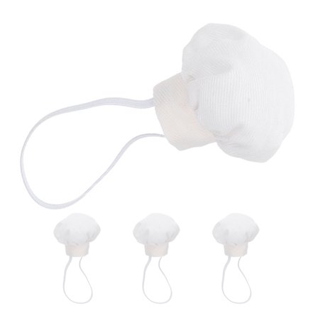 TABLZONE 4pcs Miniature White Chef Hats for 10-15cm Dolls, Cloth Material, Ideal for Doll Roleplaying, Home Displays, and Collectibles