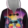 thumbnail image 4 of Hippie Border Collie Portrait oil painting Watercolor Tie-dye Vintage All Over Print 3D Hooded Duffle Toggle Coat Borders Dog Lovers Gifts Idea - 00015, 4 of 6