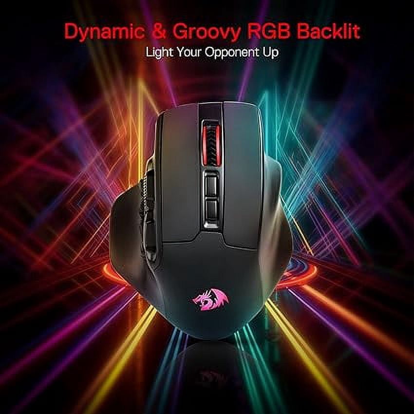 Redragon M811 PRO Wireless MMO Gaming Mouse, 15 Programmable Buttons RGB