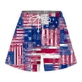 thumbnail image 4 of CALAFEBILA Cotton Linen Bermuda Shorts for Women Independence Day American Flag Graphic 4th of July Vacation Women Short with Pockets, 4 of 5
