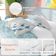 thumbnail image 3 of Blue Butterfly Coastal Bedding 3 Piece Duvet Cover Set Twin Size, Summer Beach Ocean Nautical Soft Microfiber Comforter Cover with Zipper Closure & Pillowcases, Wrinkle & FadeResistant Quilt Cover, 3 of 9
