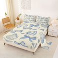 thumbnail image 2 of Erosebridal Girls Blue Ribbon Bow Full Size Sheets 4-Piece,Ocean Seashell Bed Sheets for Teens Women,Ultra Soft Home Decor, 2 of 5