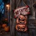 thumbnail image 2 of Halloween Wooden Hanging Sign Spooky Pumpkin NO ENTRY Door Plaque Outdoor Front Porch Yard Decor, 2 of 7
