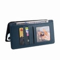 thumbnail image 4 of Allytech Samsung Galaxy A23 5G Case Synthetic Leather Case, Book Folding Flip Case with Kickstand Credit Card Slot Magnetic Closure Protective Cover for Galaxy A23 5G - Blue, 4 of 7