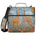 thumbnail image 2 of Circular Folder Package 13.6*3.5*12.4 Inches ,Binder Bag，Binder Organizer，Zipper Binder，3 Ring Binder ,Suitable for Work Two Beautiful Giraffes, 2 of 8