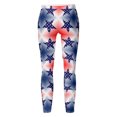 thumbnail image 4 of Pantalones deportivos de cintura elástica con estampado de bandera estadounidense, ajustados, informales, para mujer Pompotops ulkah939481, 4 of 9