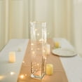 Efavormart 12 Pack | 14" Heavy Duty Square Glass Cylinder Vases, Clear ...
