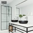 thumbnail image 2 of VIGO Matte Shell Modus Glass Round Vessel Bathroom Sink in Black with Linus Faucet and Pop-Up Drain in Brushed Nickel, 2 of 10