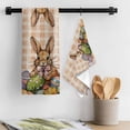 thumbnail image 3 of Easter Bunny, Kitchen Towel Dish Cloths Set of 2, Microfiber Soft Kitchen Hand Towels, Vintage Plaid Orange Easter Eggs Rabbits Absorbent Quick Drying Dishcloths 18 x 28 Inches, 3 of 8