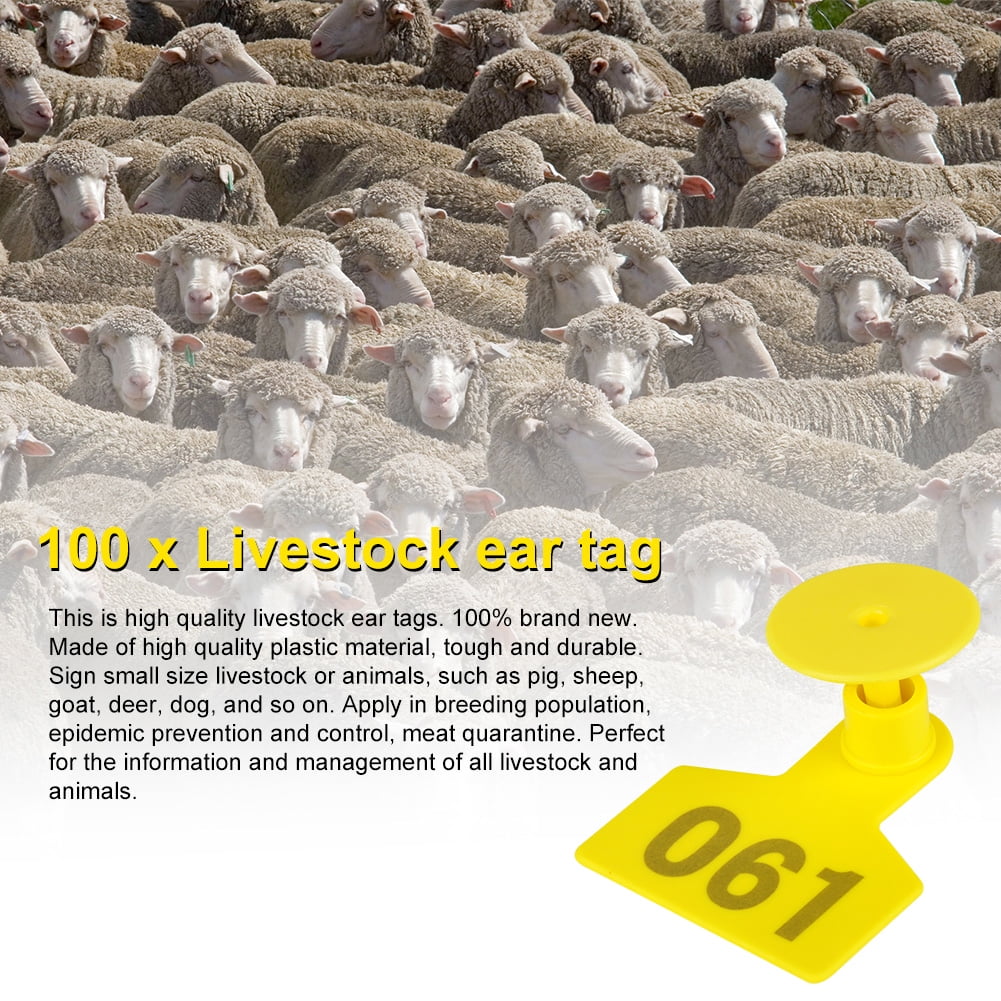 10/20/50Pcs Large Plastic Livestock Ear Tags Cattle Pig Air Ear Tag Set With Number For Sheep Goat Cow Calf Hog Animal I3548733034