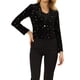 thumbnail image 1 of BLAZER METÁLICO DE VELVET CON ESTRELLAS PARA MUJERES, IMPRESO, DE UNA SOLA BOTÓN, TAMAÑO 3XL, NEGRO-ESTRELLA, 1 of 5