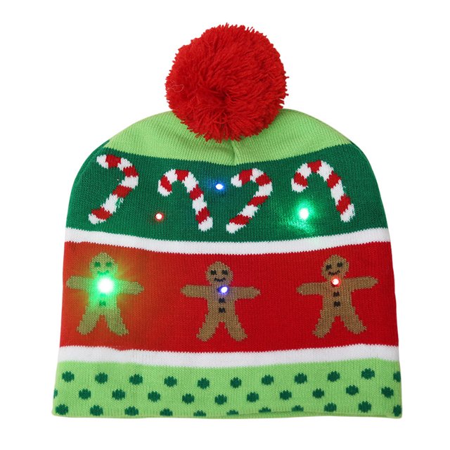 Gorro de Navidad Monstrate con luz LED muñeco de nieve y Reno para niños y adultos