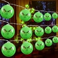 thumbnail image 3 of Cadena de luces para decoración navideña del día de Halloween 2024, divertidas bolas verdes, luces para decoración navideña DIY, luces para árbol de Navidad 669, 3 of 5