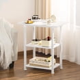 thumbnail image 2 of 3-Tier Printer Stand, Industrial Mobile Printer Table with Storage Shelf and Steel Frame, Rolling Printer Cart Holder with Lockable Wheels for Home, Office (White), 2 of 15