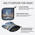 thumbnail image 4 of 2PCS Pot Holders and Oven Mitts Sets Cooking Gloves Kitchen Gloves Heat-Resistant Non-Slip for Baking Cooking Christmas Snow Scene, 4 of 5