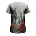 thumbnail image 5 of Dyegold Womens Summer Casual T-Shirts Round Neck Floral Printed Short Sleeve Graphic Tee Tops Loose Fitting Comfy Tunic Tops, 5 of 5