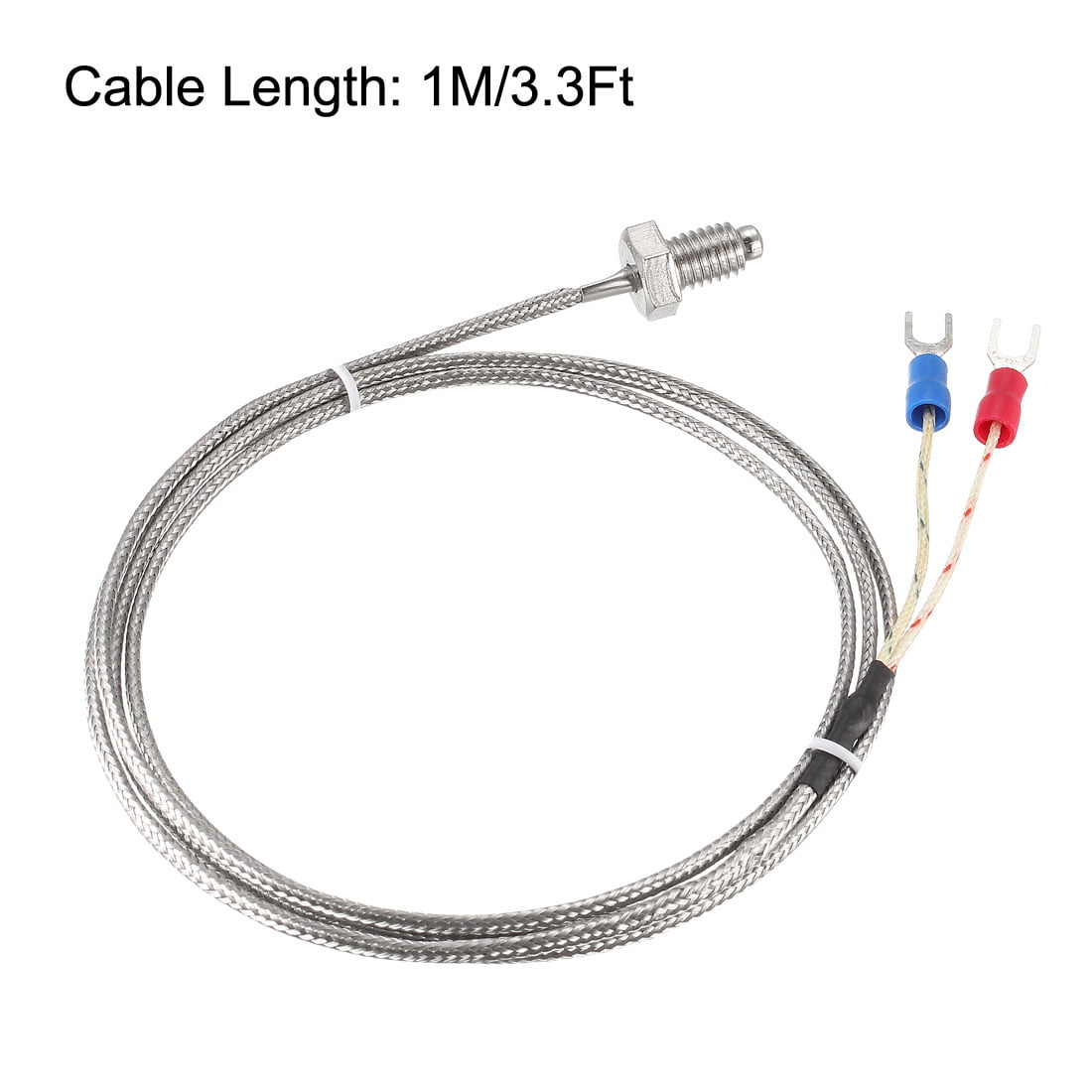 High Temperature Sensors K Type Thermocouple Probe  with M8 Threads and 1m Lead 