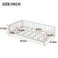 thumbnail image 3 of Twin Size Daybed Frame for Toddlers Solid Wood Floor Bed Frame for Kids with Fence and Door,House Bed for Boys and Girls,White, 3 of 7