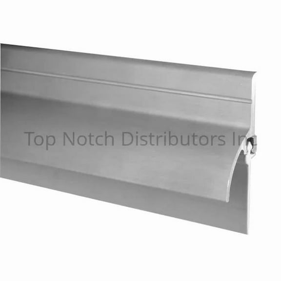 Pemko 345AV36 36 in. Aluminium Retainer with Rain Drip & Vinyl Brush Mill Aluminium Finish