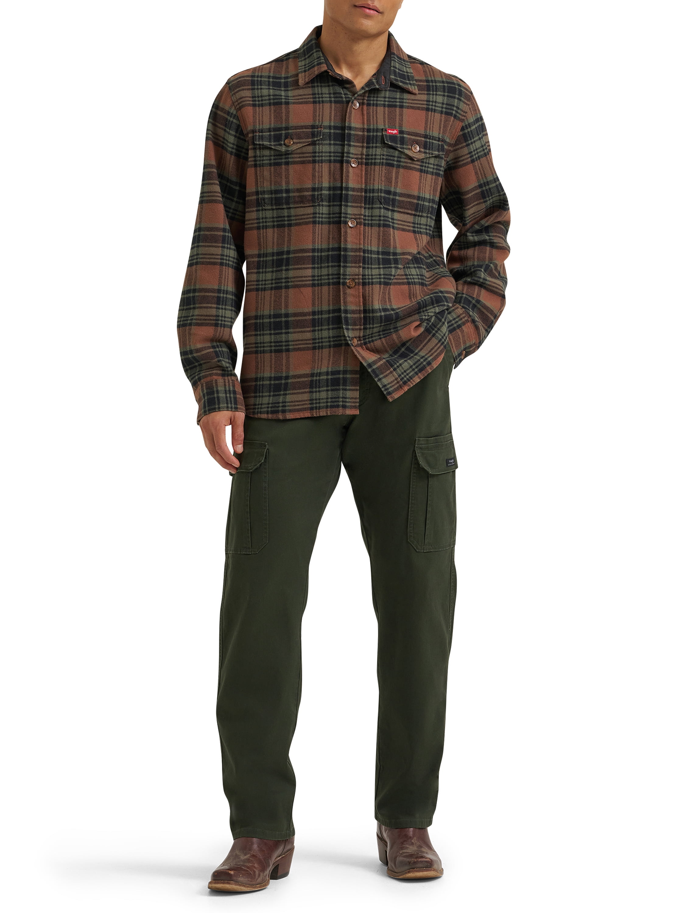 Wrangler® Men's Brushed Fleece Flannel Shirt Jacket, S-3XL