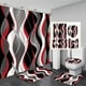 thumbnail image 1 of Juego de cortinas de ducha Nkzply de color rojo y negro, 4 unidades, 1 of 7