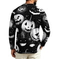 thumbnail image 5 of GrmtClth Shirts for Men Halloween Multicolor Pattern Raglan Long Sleeve Pumpkin Ghost Witch Funny Festival Outfit Tops Black S, 5 of 5