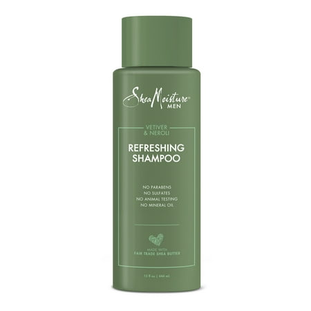 SheaMoisture Men's Refreshing Shampoo with Shea Butter, Vetiver and Neroli All Hair Types, 15 fl oz