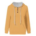 thumbnail image 5 of Lmnyox Hoodies for Women Long Sleeve V Neck Button Sweatshirts with Pocket Fall Winter Drawstring Pullover Tops, 5 of 5