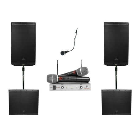 JBL Church Sound System w/ (2) 12" 1000w Speakers+Subs+(2) Wireless+Choir Mic