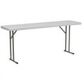 thumbnail image 2 of 10 PACK 18'' x 72'' Granite White Plastic Folding Table - Seminar Training Plastic Folding Table, 2 of 5