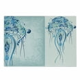 thumbnail image 1 of Marine Cutting Board, Ocean Jellyfish with Paisley Motifs Pattern Theme Beach Fishy Prints Design, Decorative Tempered Glass Cutting and Serving Board, Small Size, Pale Blue Sea Blue, by Ambesonne, 1 of 1