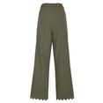 thumbnail image 6 of Ecqkame Womens Wide Leg Cotton Linen Pants Casual Loose Solid Color Elastic Waist Pant Lightweight Flowy Trousers with Pockets Green XL, 6 of 8