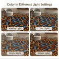 thumbnail image 7 of ODIKA 9'x12' Washable Area Rug Low Pile, Flatwoven, Throw Featuring Large Checkerboard Border Bands Couch Checkered for Great Room, Indoor Concept, Living, 7 of 7