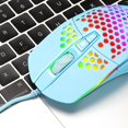 thumbnail image 2 of Ratón Ultraligero para Juegos con Diseño de Panal de , 7 Botones, Sensor óptico de 1600 DPI, 6 Efectos de Iluminación - Azul Soledad Ratón USB para juegos con cable, 2 of 6