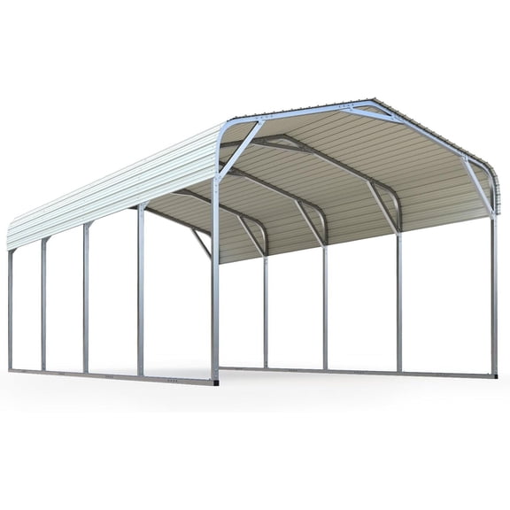 Quictent 12x20 ft Metal Roof Carport Kits Hard Top Garage Heavy Duty Steel Car Canopy