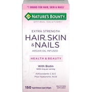 Nature's Bounty Optimal Solutions Hair Skin & Nails Biotin Extra Strength Softgels, 150 Ct
