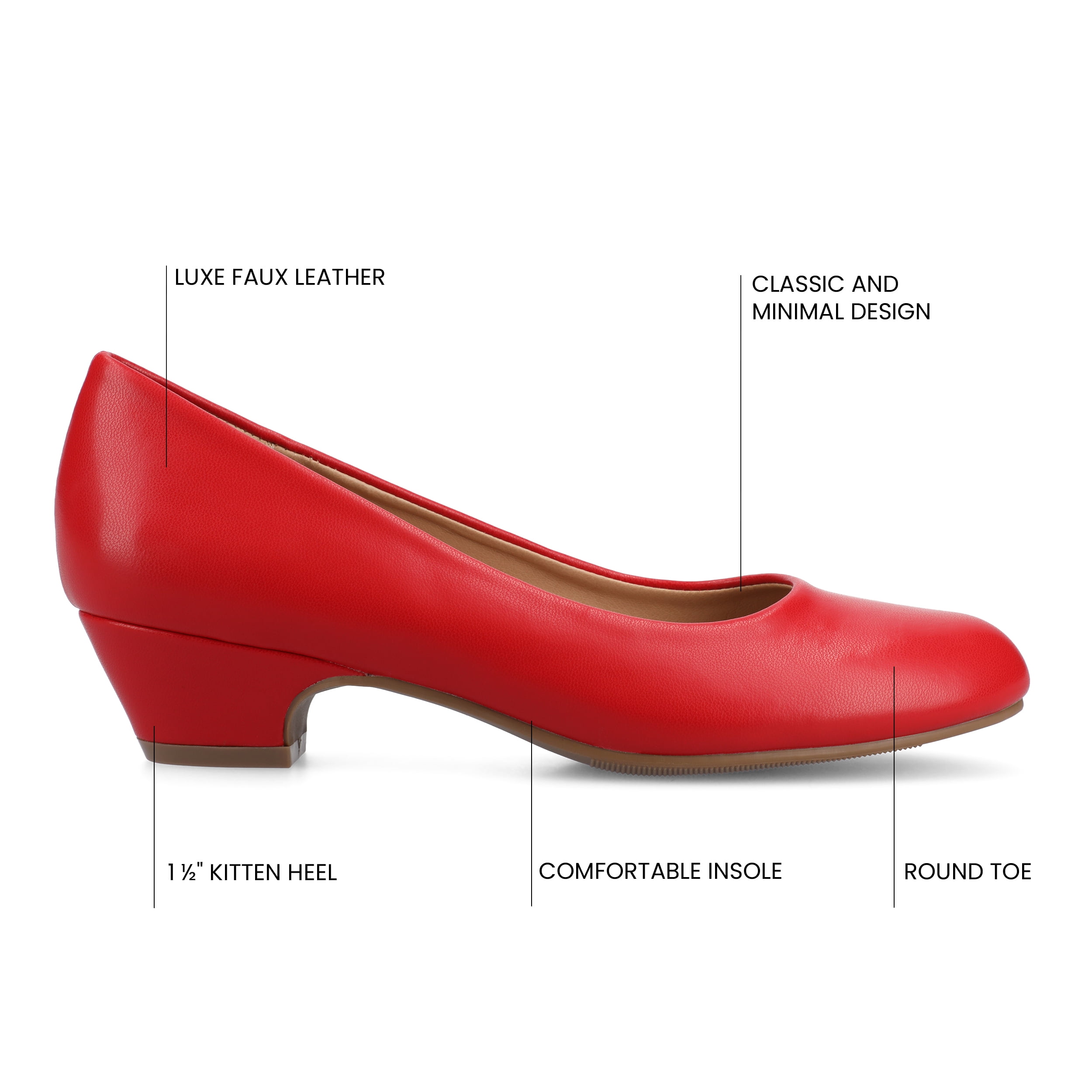 Journee Womens Saar Comfort Insole Round Toe Block Heel Pumps