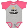 thumbnail image 3 of Inktastic Daddy Will You Marry My Mommy with Rings for Proposal Boys or Girls Baby Bodysuit, 3 of 5