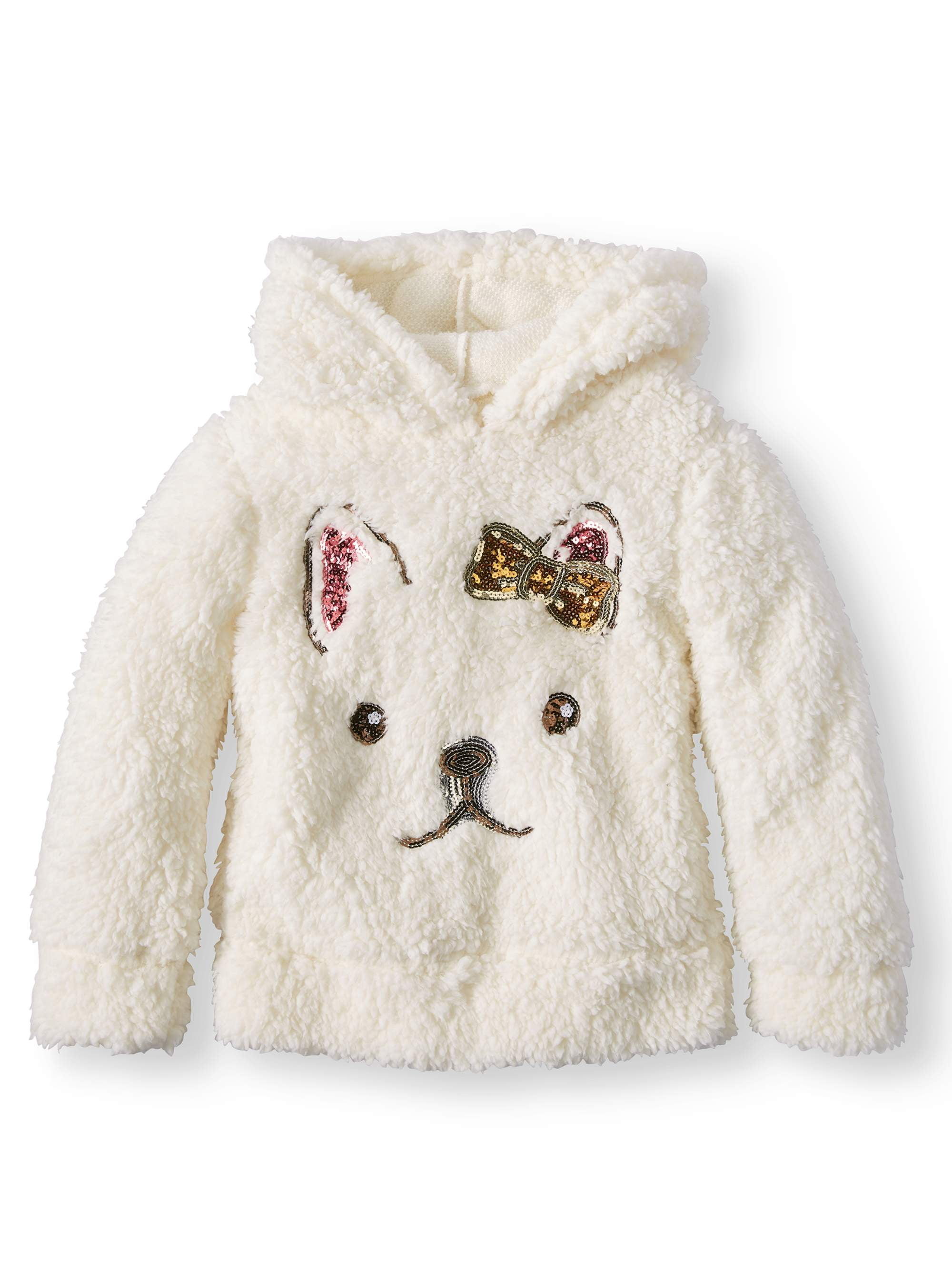 Sequin Critter Plush Sherpa Hoodie (Little Girls & Big Girls)