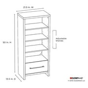 ClosetMaid 165100 Decorative Media Storage Tower Bookshelf With Drawer, White