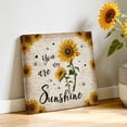 thumbnail image 2 of Canvas Wall Art Vintage Sunflower Canvas Art Print You Are My Sunshine Floral Bee Beige Letter Pictures Wall Decor for Living Room Bedroom Artwork Decorations Stretched Framed Ready to Hang 8"x8", 2 of 9